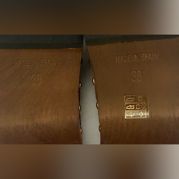 Boden Brown Suede Mules with Gold Accents - Picture 11 of 12